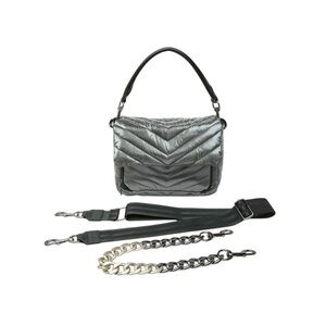 Think Royln Pearl Latte Quilted Crossbody Bag with Extra Straps NWT